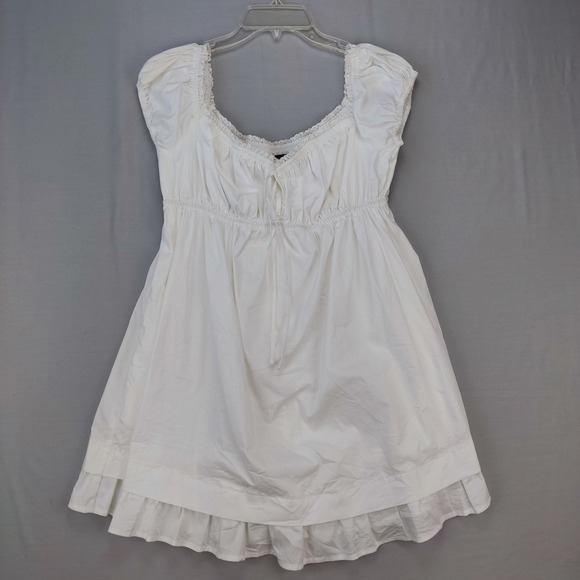 Cotton Candy LA Dresses & Skirts - Cotton Candy LA Romper Women L White Mini Dress Cottagecore Lace Ruffle Pockets